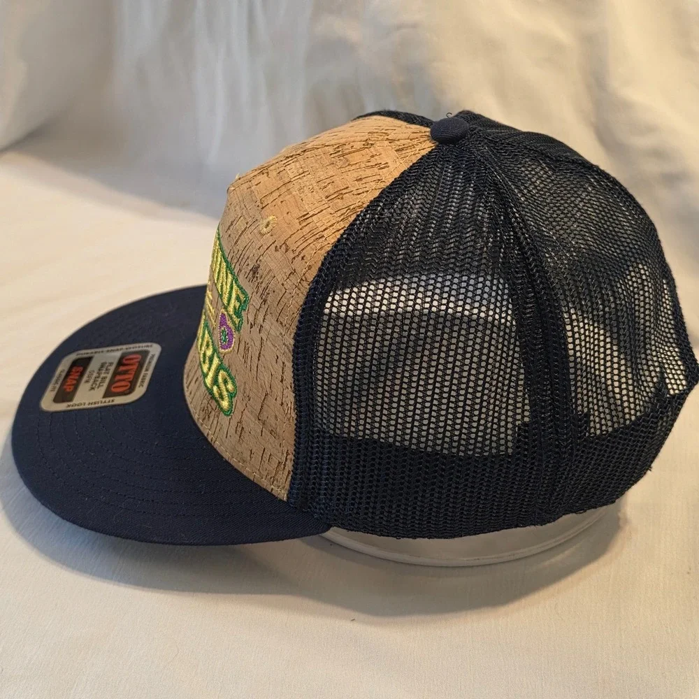 Otto Sunshine Cannabis Cork Front Navy Mesh Flat Bill Snapback Hat 154-1174‎